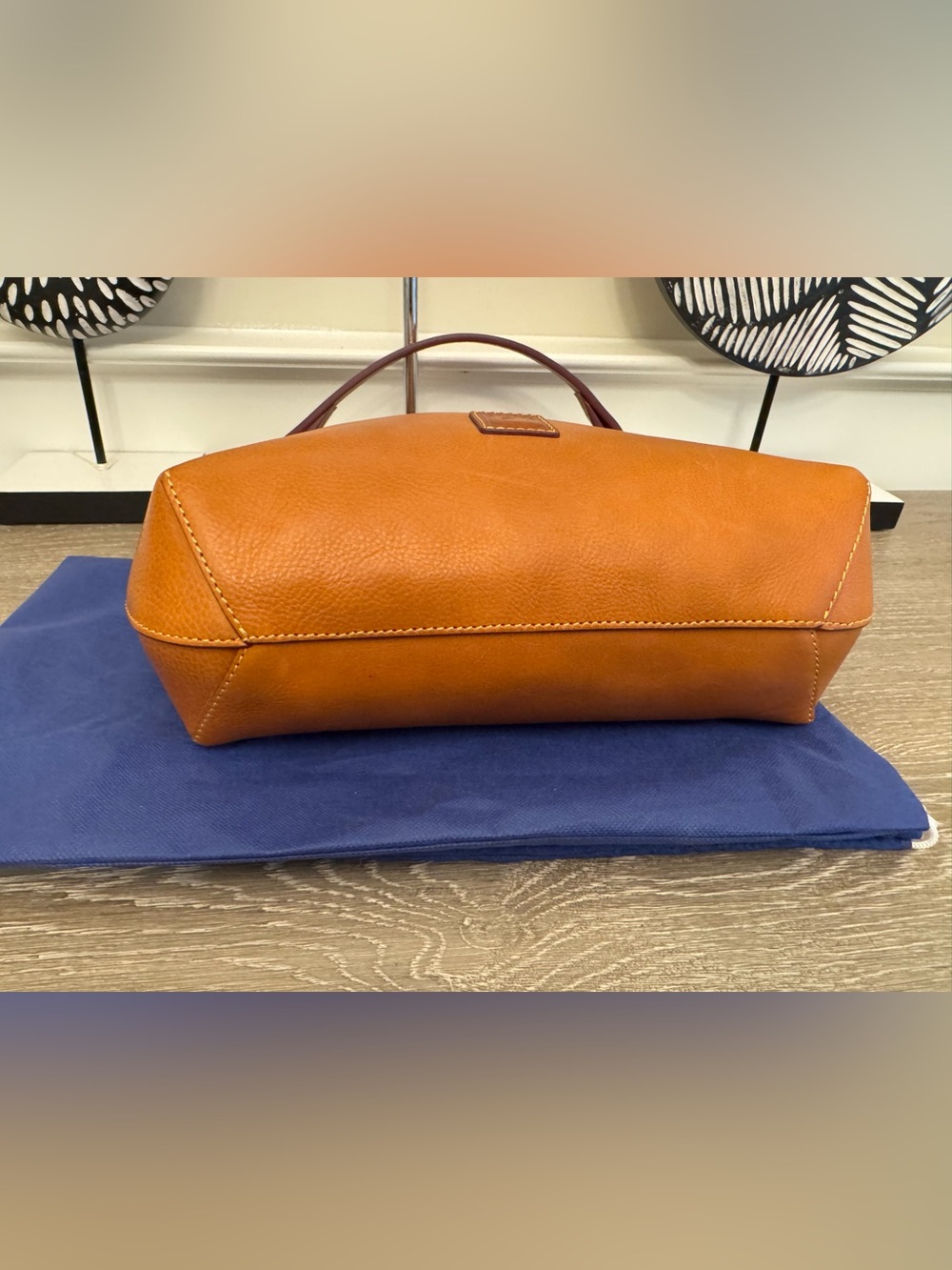 Dooney & Bourke Tan Leather Hobo Shoulder Bag with Tassel - Picture 10 of 15